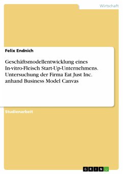 Geschäftsmodellentwicklung eines In-vitro-Fleisch Start-Up-Unternehmens. Untersuchung der Firma Eat Just Inc. anhand Business Model Canvas (eBook, PDF) - Endnich, Felix