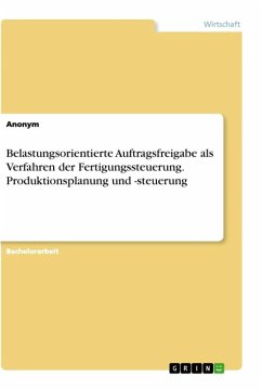 Belastungsorientierte Auftragsfreigabe als Verfahren der Fertigungssteuerung. Produktionsplanung und -steuerung