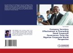 Company Secretary Effectiveness in Promoting Good Corporate Governance: From the Nigerian Corporate World Perspective