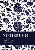 Notizbuch A5 Blanko - 100 Seiten 90g/m² - Soft Cover floral blau - FSC Papier