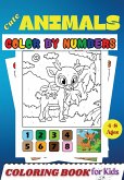 Cute Animals COLOR BY NUMBERS Coloring Book for Kids Ages 4-8
