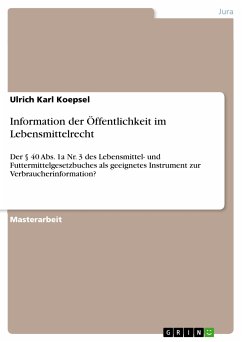 Information der Öffentlichkeit im Lebensmittelrecht (eBook, PDF) - Koepsel, Ulrich Karl