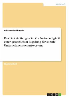 Das Lieferkettengesetz. Zur Notwendigkeit einer gesetzlichen Regelung für soziale Unternehmensverantwortung - Frischknecht, Fabian