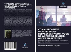 COMMUNICATIEVE VAARDIGEN ALS BEPALENDE FACTOR VOOR DE WERKGELEGENHEID ONDER MARKETEERS - Adejumo, Gbadebo Olubunmi