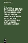 Sammlung der für das Fürstenthum Lichtenberg vom Jahre 1816 bis 1834 ergangenen Herzoglich Sachen-Coburg-Gothaischen Verordnungen