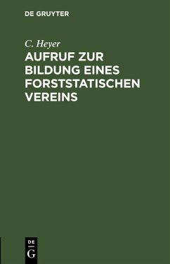 Cover Aufruf zur Bildung eines forststatischen Vereins