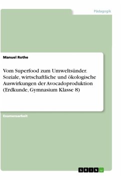 Vom Superfood zum Umweltsünder. Soziale, wirtschaftliche und ökologische Auswirkungen der Avocadoproduktion (Erdkunde, Gymnasium Klasse 8) - Rothe, Manuel