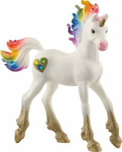 Schleich 70727 - Bayala, Regenbogeneinhorn Fohlen, Einhorn, Tierfigur, Höhe: 9,4 cm