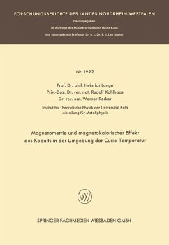 Magnetometrie und magnetokalorischer Effekt des Kobalts in der Umgebung der Curie-Temperatur (eBook, PDF) - Lange, Heinrich