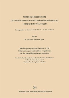 Cover Berufseignung und Berufseinsatz 1. Teil Untersuchung unterschiedlicher Ergebnisse bei der betrieblichen Berufsausbildung (eBook, PDF)