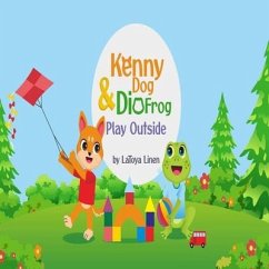 Kenny dog and Dio frog play outside - Linen, Latoya