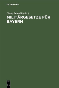 Cover Militärgesetze für Bayern (eBook, PDF)