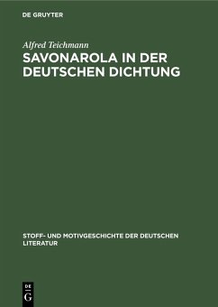 Cover Savonarola in der Deutschen Dichtung (eBook, PDF)