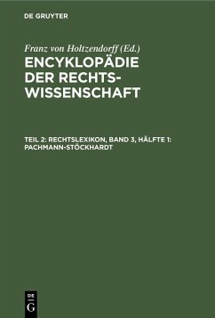 Cover Rechtslexikon, Band 3, Hälfte 1: Pachmann-Stöckhardt (eBook, PDF)