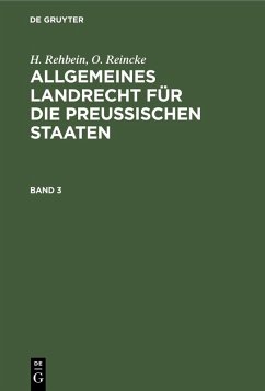 Cover Allgemeines Landrecht für die Preußischen Staaten. Band 3 (eBook, PDF)