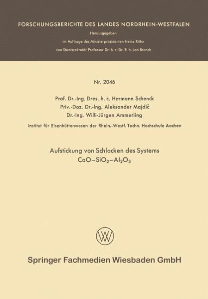 Aufstickung von Schlacken des Systems CaO-SiO2-Al2O3 (eBook, PDF) Aufstickung von Schlacken des Systems CaO-SiO2-Al2O3 (eBook, PDF)