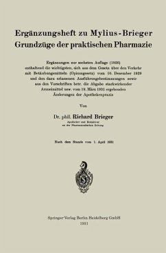 Ergänzungsheft zu Mylius-Brieger Grundzüge der praktischen Pharmazie (eBook, PDF) - Brieger, Richard