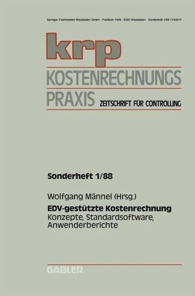 EDV-gestützte Kostenrechnung (eBook, PDF)
