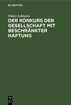 Cover Der Konkurs der Gesellschaft mit beschränkter Haftung