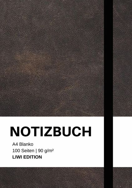 Notizbuch A4 blanko - 100 Seiten 90g/m² - Soft Cover Schwarz - FSC Papier  von Notizbuch A4; Notebook A4 portofrei bei bücher.de bestellen