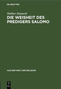 Die Weisheit des Predigers Salomo - Zimmerli, Walther