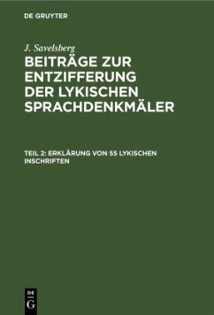 Erklärung von 55 lykischen Inschriften - Savelsberg, J.