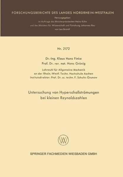 Untersuchung von Hyperschallströmungen bei kleinen Reynoldszahlen (eBook, PDF)