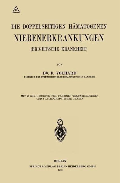 Die doppelseitigen hämatogenen Nierenerkrankungen (Brightsche Krankheit) (eBook, PDF)