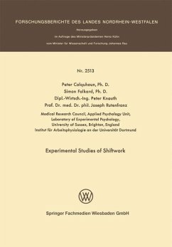 Cover Experimental Studies of Shiftwork (eBook, PDF)