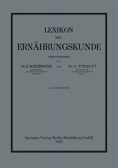 Lexikon der Ernährungskunde (eBook, PDF) - Mayerhofer, Ernst; Pirquet Von Cesenatico, Clemens