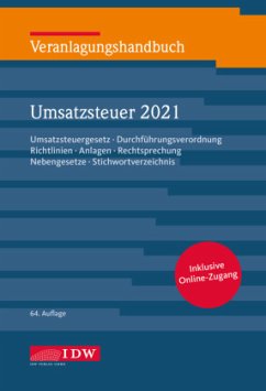 Veranlagungshandb. Umsatzsteuer 2021, 64. A., m. 1 Buch, m. 1 E-Book