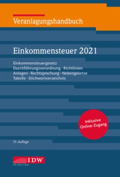 Cover Veranlagungshandbuch Einkommensteuer 2021, 73.A., m. 1 Buch, m. 1 E-Book, 2 Teile