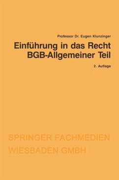 Einführung in das Recht BGB-Allgemeiner Teil (eBook, PDF) - Klunzinger, Eugen