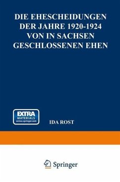 Cover Die Ehescheidungen der Jahre 1920-1924 von in Sachsen Geschlossenen Ehen (eBook, PDF)