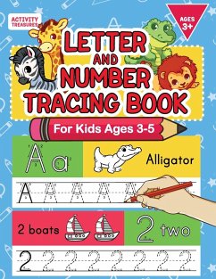 Letter And Number Tracing Book For Kids Ages 3-5 - Treasures, Activity