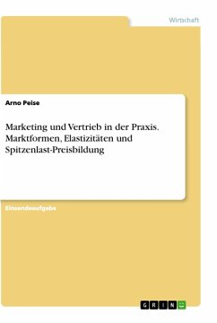 Marketing und Vertrieb in der Praxis. Marktformen, Elastizitäten und Spitzenlast-Preisbildung - Peise, Arno