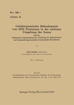 Cover Galaktozentrische Bahnelemente von 1026 Fixsternen in der nächsten Umgebung der Sonne (eBook, PDF)