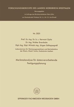 Merkmalanalyse für datenverarbeitende Fertigungsplanung (eBook, PDF) - Opitz, Herwart