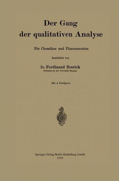 Der Gang der qualitativen analyse (eBook, PDF) Der Gang der qualitativen analyse (eBook, PDF)