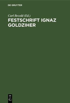 Cover Festschrift Ignaz Goldziher (eBook, PDF)