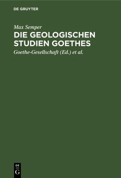 Cover Die geologischen Studien Goethes (eBook, PDF)