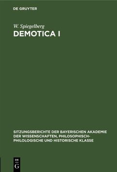 Demotica I (eBook, PDF) - Spiegelberg, W.