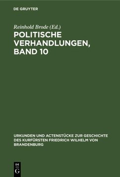Cover Politische Verhandlungen, Band 10 (eBook, PDF)
