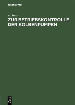 Cover Zur Betriebskontrolle der Kolbenpumpen (eBook, PDF)