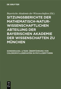 Cover Überführung von Chlorophyllderivaten in Phylloerythrin (eBook, PDF)