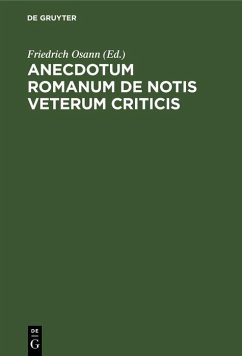 Cover Anecdotum Romanum de notis veterum criticis (eBook, PDF)