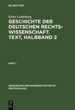 Cover Geschichte der Deutschen Rechtswissenschaft. Text, Halbband 2 (eBook, PDF)