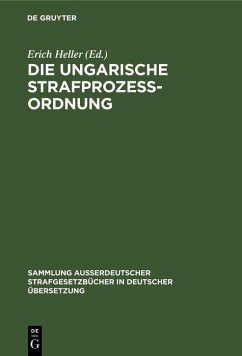 Cover Die Ungarische Strafprozeßordnung (eBook, PDF)