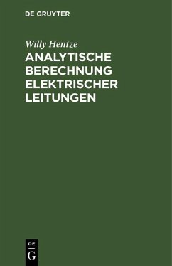 Cover Analytische Berechnung elektrischer Leitungen (eBook, PDF)