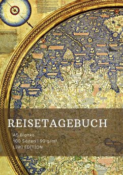 Reisetagebuch zum Selberschreiben - A5 blanko - 100 Seiten 90g/m² - Soft Cover - Motiv Weltkarte Mappa Mundi - FSC Papier - A5, Reisetagebuch;A5, Notizbuch;A5, Journey Book